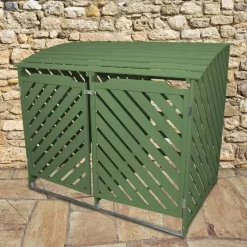 MonsterShop Sage Green Double Wheelie Bin Storage 11 MonsterShop Sage Green Double Wheelie Bin Storage -Parasol Shop 25750 009 lifestyle 1 2nd.jpg.mst