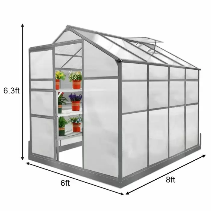 MonsterShop Greenhouse 6ft X 8ft With Base 6 MonsterShop Greenhouse 6ft X 8ft With Base - Image 4