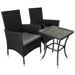 Jardi Jardí Rattan Bistro Set Black 10 Jardi Jardí Rattan Bistro Set Black -Parasol Shop 26105 black rattan bistro set 001 1 1 3