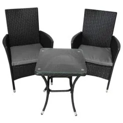 Jardi Jardí Rattan Bistro Set Black 11 Jardi Jardí Rattan Bistro Set Black -Parasol Shop 26105 black rattan bistro set 002 1 1 3