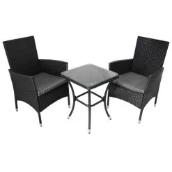 Jardi Jardí Rattan Bistro Set Black