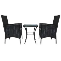 Jardi Jardí Rattan Bistro Set Black 12 Jardi Jardí Rattan Bistro Set Black -Parasol Shop 26105 black rattan bistro set 005 1 1 3