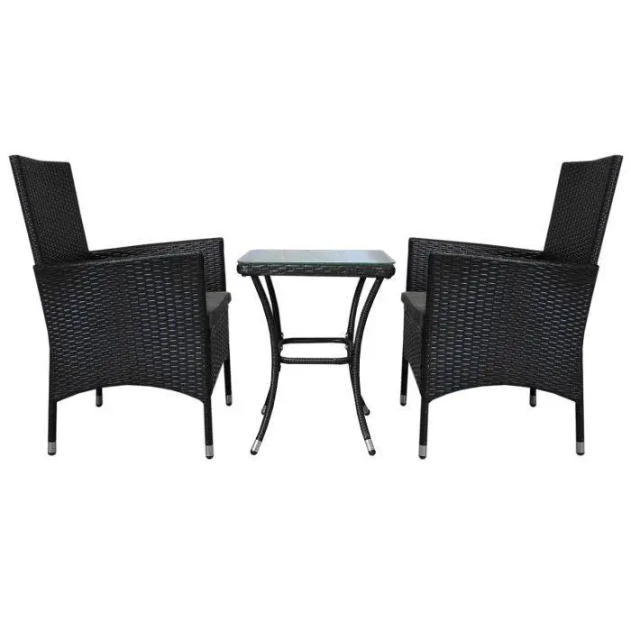 Jardi Jardí Rattan Bistro Set Black 7 Jardi Jardí Rattan Bistro Set Black - Image 5