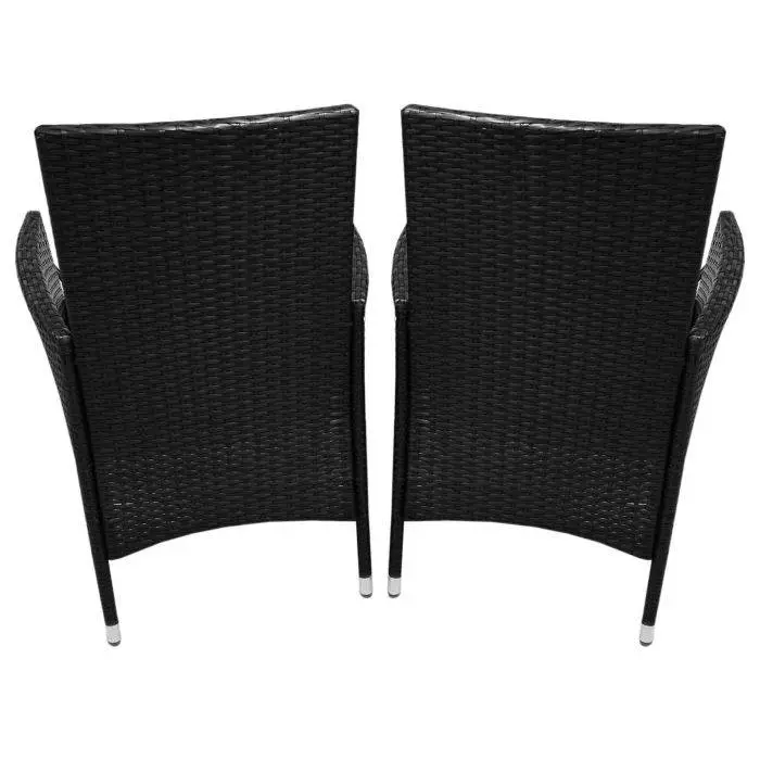 Jardi Jardí Rattan Bistro Set Black 8 Jardi Jardí Rattan Bistro Set Black - Image 6