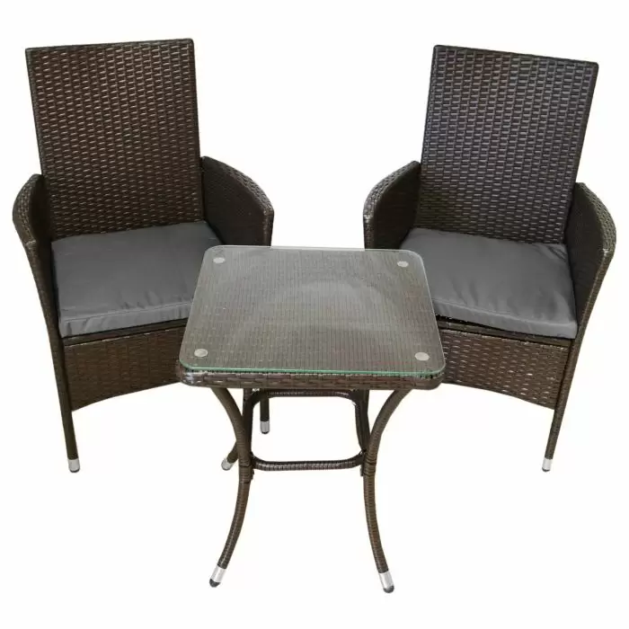 Jardi Jardí Rattan Bistro Set Brown 7 Jardi Jardí Rattan Bistro Set Brown - Image 5