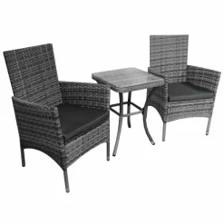 Jardi Jardí Rattan Bistro Set Grey