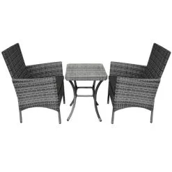 Jardi Jardí Rattan Bistro Set Grey -Parasol Shop 26107 dark grey rattan bistro set 005 1 1