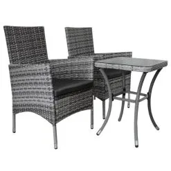 Jardi Jardí Rattan Bistro Set Grey -Parasol Shop 26107 dark grey rattan bistro set 013 1 1