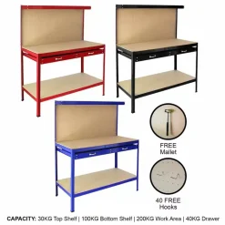 Parasol Shop 27 Workbench With Pegboard And Drawer