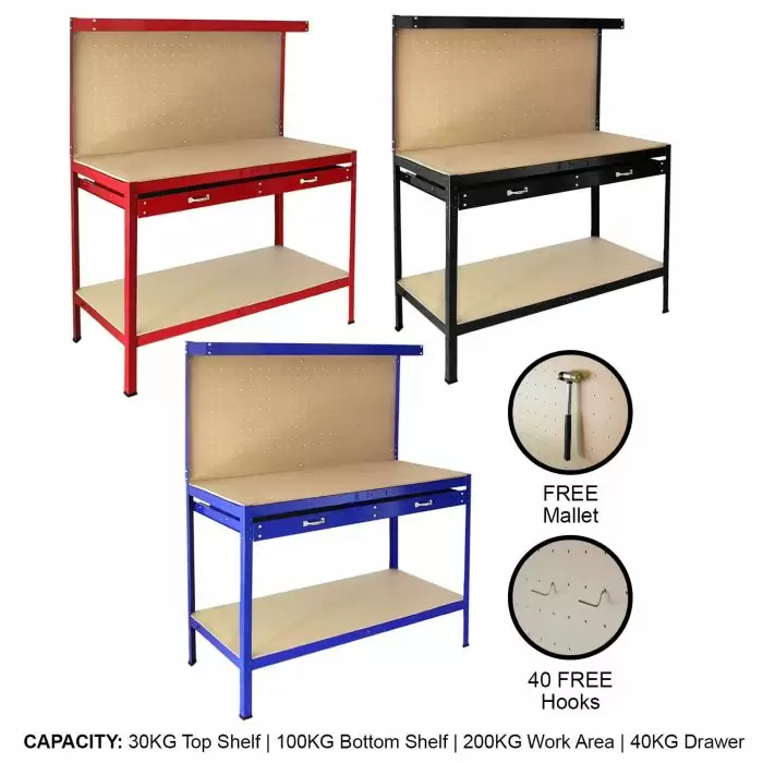 Workbench With Pegboard And Drawer 3 Workbench With Pegboard And Drawer