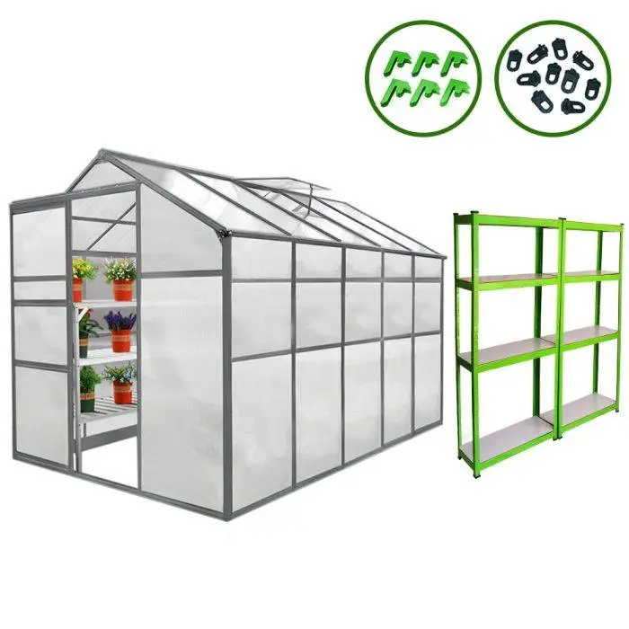 MonsterShop Greenhouse 6ft X 10ft And 2 X Water-resistant Racks 4 MonsterShop Greenhouse 6ft X 10ft And 2 X Water-resistant Racks - Image 2