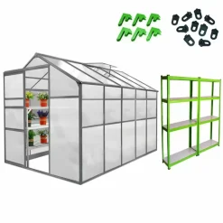 MonsterShop Greenhouse 6ft X 10ft And 2 X Water-resistant Racks