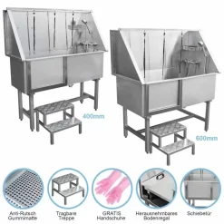 MonsterShop Dog Grooming Bath Stainless Steel Pet Wash Stations -Parasol Shop 26255v 004 de 2nd.jpg.mst