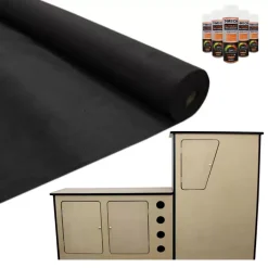 MonsterShop 11sqm Black Van Lining & Glue With Camper Kitchen