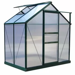Monster Shop Greenhouse 6ft X 4ft (Green) With Base & Racking