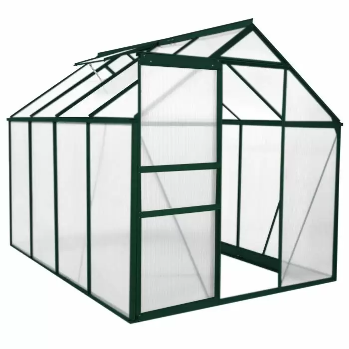 Monster Shop Greenhouse 6ft X 8ft (Green) & Racking 3 Monster Shop Greenhouse 6ft X 8ft (Green) & Racking