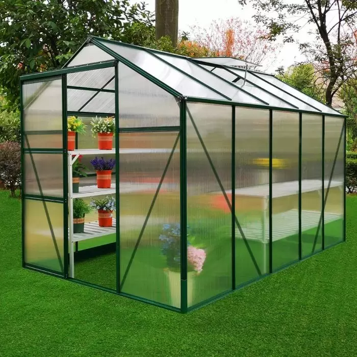 Monster Shop Greenhouse Polycarbonate 6ft X 10ft (Green) 5 Monster Shop Greenhouse Polycarbonate 6ft X 10ft (Green) - Image 3