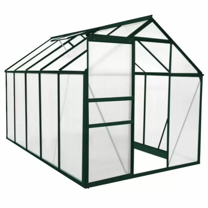 Monster Shop Greenhouse Polycarbonate 6ft X 10ft (Green) 3 Monster Shop Greenhouse Polycarbonate 6ft X 10ft (Green)