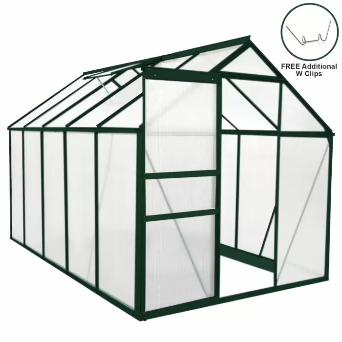 Monster Shop Greenhouse Polycarbonate 6ft X 10ft (Green) 7 Monster Shop Greenhouse Polycarbonate 6ft X 10ft (Green) - Image 5