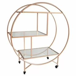 MonsterShop Rose Gold Drinks Trolley Bar Cart - Large