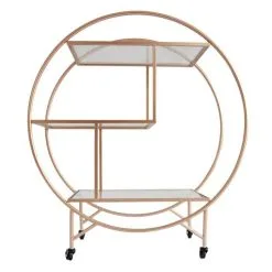 MonsterShop Rose Gold Drinks Trolley Bar Cart - Large -Parasol Shop 26559 large rose gold bar cart 003 2nd