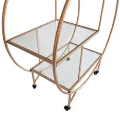 MonsterShop Rose Gold Drinks Trolley Bar Cart - Large -Parasol Shop 26559 large rose gold bar cart 004 2nd