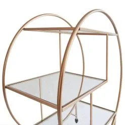 MonsterShop Rose Gold Drinks Trolley Bar Cart - Large -Parasol Shop 26559 large rose gold bar cart 005 2nd