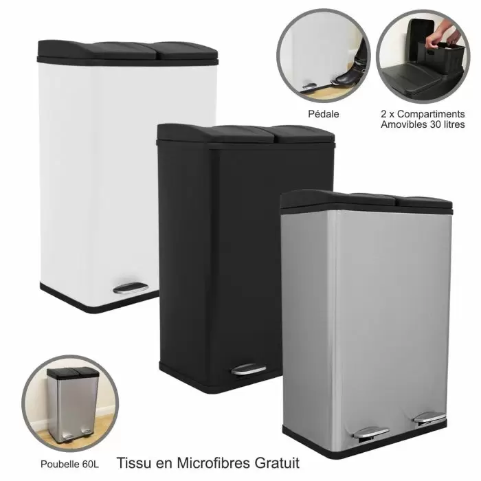 60L Dual Pedal Bins 5 60L Dual Pedal Bins - Image 3