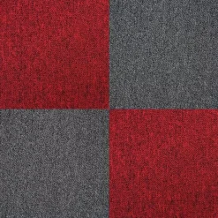 MonsterShop 40 X Carpet Tiles 10m2 / Scarlet Red & Charcoal Black
