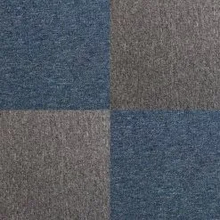 MonsterShop 40 X Carpet Tiles 10m2 / Storm Blue & Anthracite