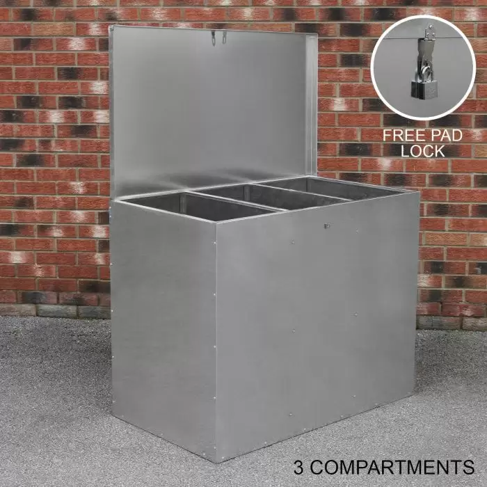MonsterShop Galvanised Feed Store 3 Compartments 7 MonsterShop Galvanised Feed Store 3 Compartments - Image 5
