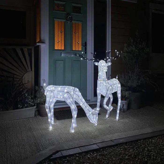 MonsterShop Large Light Up Stag & Doe Reindeer Set 6 MonsterShop Large Light Up Stag & Doe Reindeer Set - Image 4