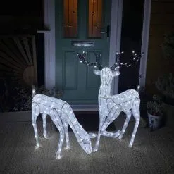 MonsterShop Large Light Up Stag & Doe Reindeer Set 12 MonsterShop Large Light Up Stag & Doe Reindeer Set -Parasol Shop 27037 light up reindeers 012 2nd
