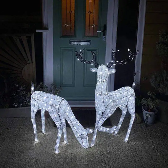MonsterShop Large Light Up Stag & Doe Reindeer Set 7 MonsterShop Large Light Up Stag & Doe Reindeer Set - Image 5