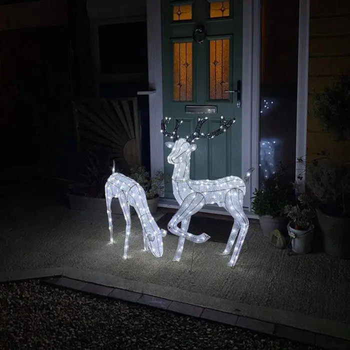 MonsterShop Large Light Up Stag & Doe Reindeer Set 8 MonsterShop Large Light Up Stag & Doe Reindeer Set - Image 6