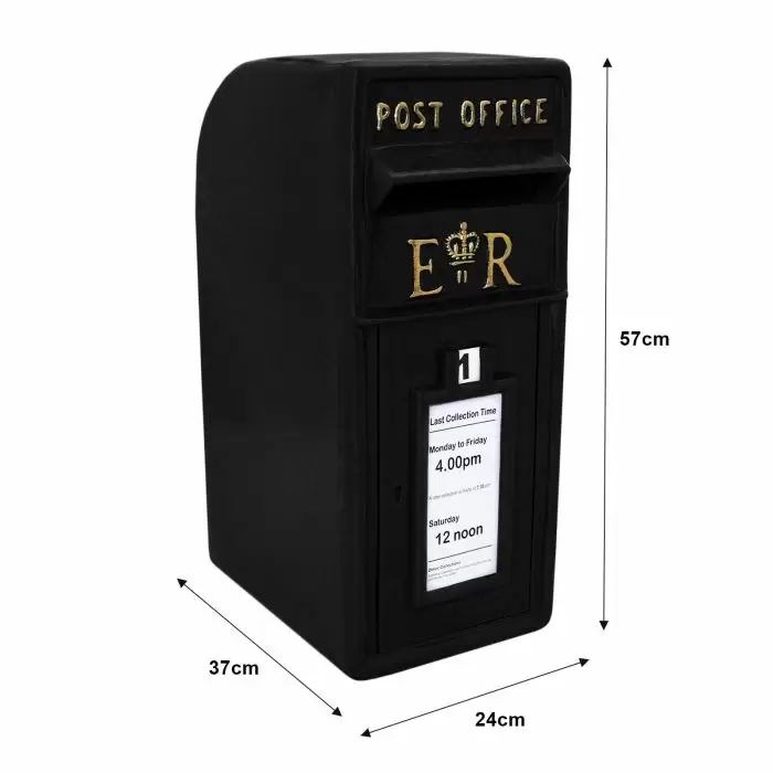 MonsterShop Black Royal Mail Post Box With Stand 4 MonsterShop Black Royal Mail Post Box With Stand - Image 2