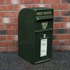 MonsterShop Green Irish Post Box With Stand -Parasol Shop 27176 green post box 004 1
