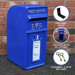 MonsterShop Blue Scottish Post Box -Parasol Shop 27177 blue post box 000 uk