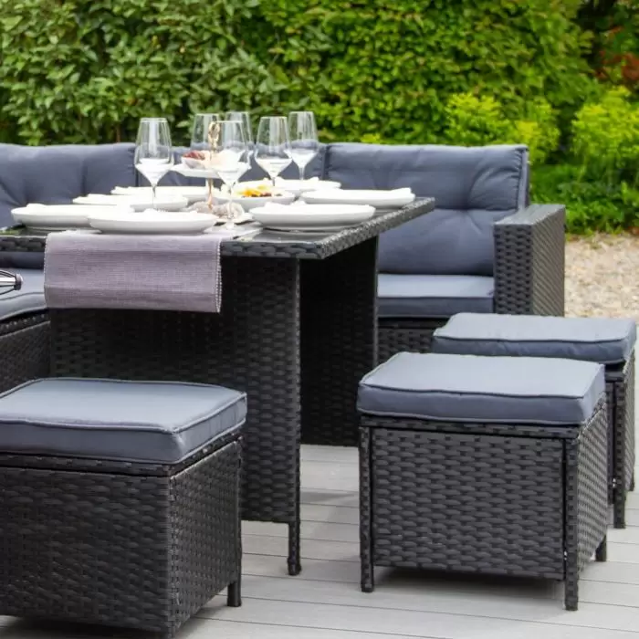 Jardi Jardí Outdoor 9 Seater Garden Rattan Furniture Set Black 5 Jardi Jardí Outdoor 9 Seater Garden Rattan Furniture Set Black - Image 3