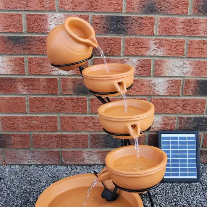 MonsterShop Terracotta 4 Tier Spilling Bowls Water Feature 4 MonsterShop Terracotta 4 Tier Spilling Bowls Water Feature - Image 2