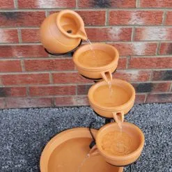 MonsterShop Terracotta 4 Tier Spilling Bowls Water Feature 12 MonsterShop Terracotta 4 Tier Spilling Bowls Water Feature -Parasol Shop 27603 terracotta water feature 003
