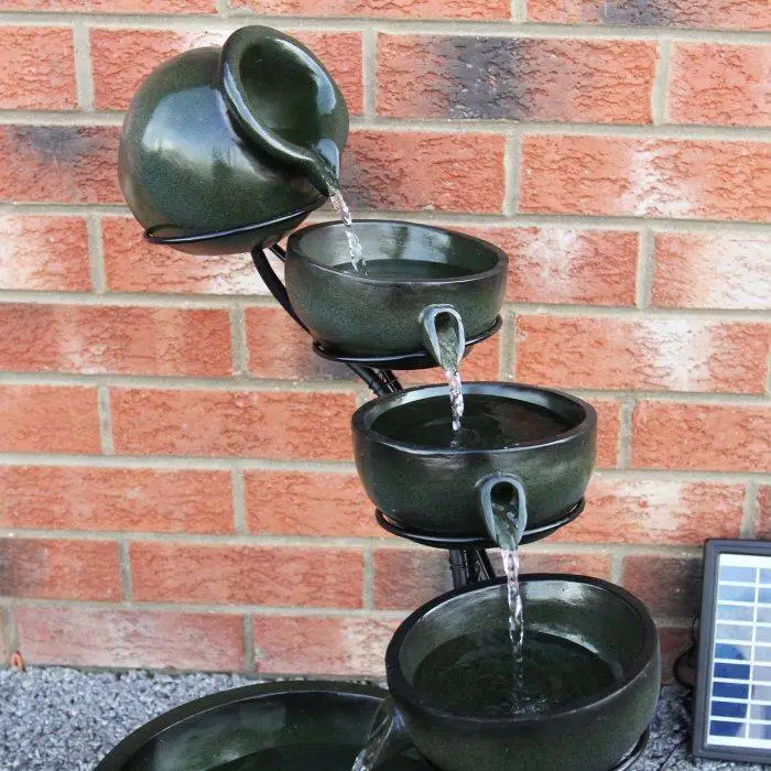 MonsterShop Green 4 Tier Spilling Bowls Water Feature With Aquatic Cleaner 7 MonsterShop Green 4 Tier Spilling Bowls Water Feature With Aquatic Cleaner - Image 5