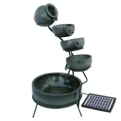 MonsterShop Green 4 Tier Spilling Bowls Water Feature