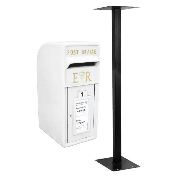MonsterShop White Royal Mail Post Box With Stand 3 MonsterShop White Royal Mail Post Box With Stand