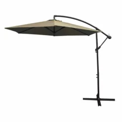 MonsterShop Beige Cantilever Parasol & Square Base