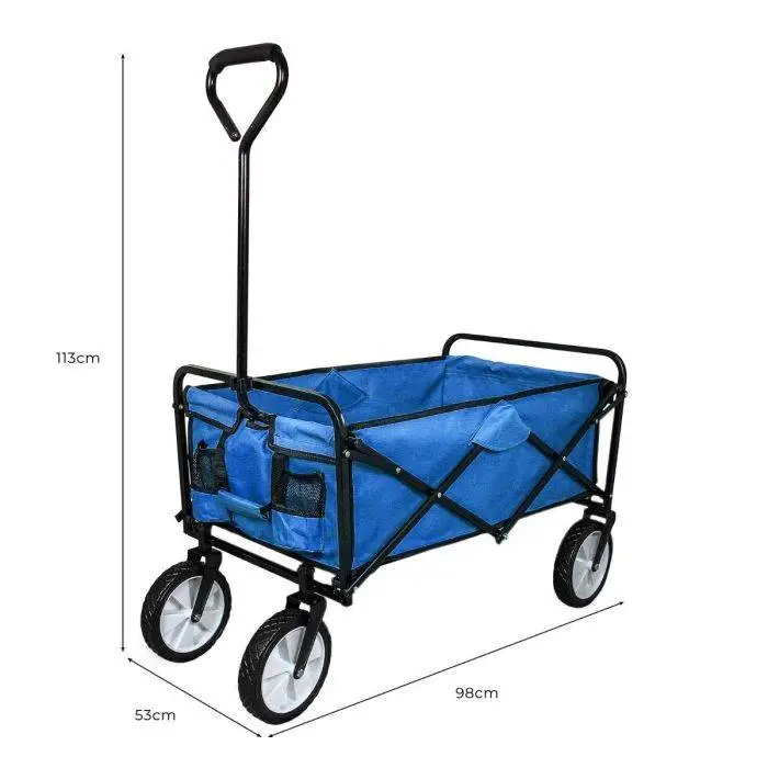 MonsterShop Foldable Garden Cart - Blue 5 MonsterShop Foldable Garden Cart - Blue - Image 3