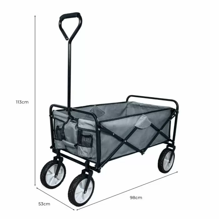MonsterShop Foldable Garden Cart Grey 8 MonsterShop Foldable Garden Cart Grey - Image 6