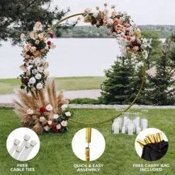 Monster Shop Wedding Moongate 200cm - Gold & Weeping Willow Tree -Parasol Shop 29082.c.uk 1 1