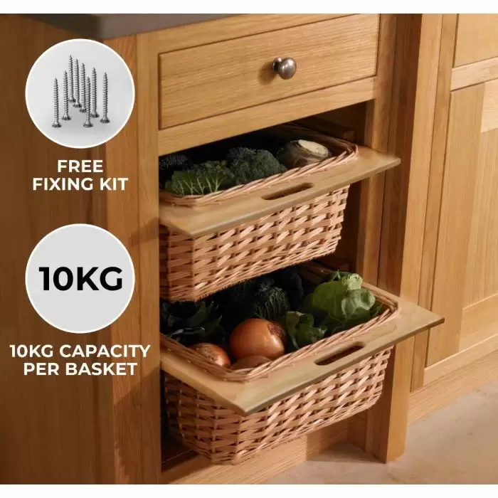 KuKoo Pull Out Wicker Kitchen Baskets 600mm 4 KuKoo Pull Out Wicker Kitchen Baskets 600mm - Image 2
