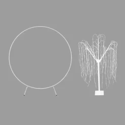 Monster Shop Wedding Moongate 200cm - White & Weeping Willow Tree